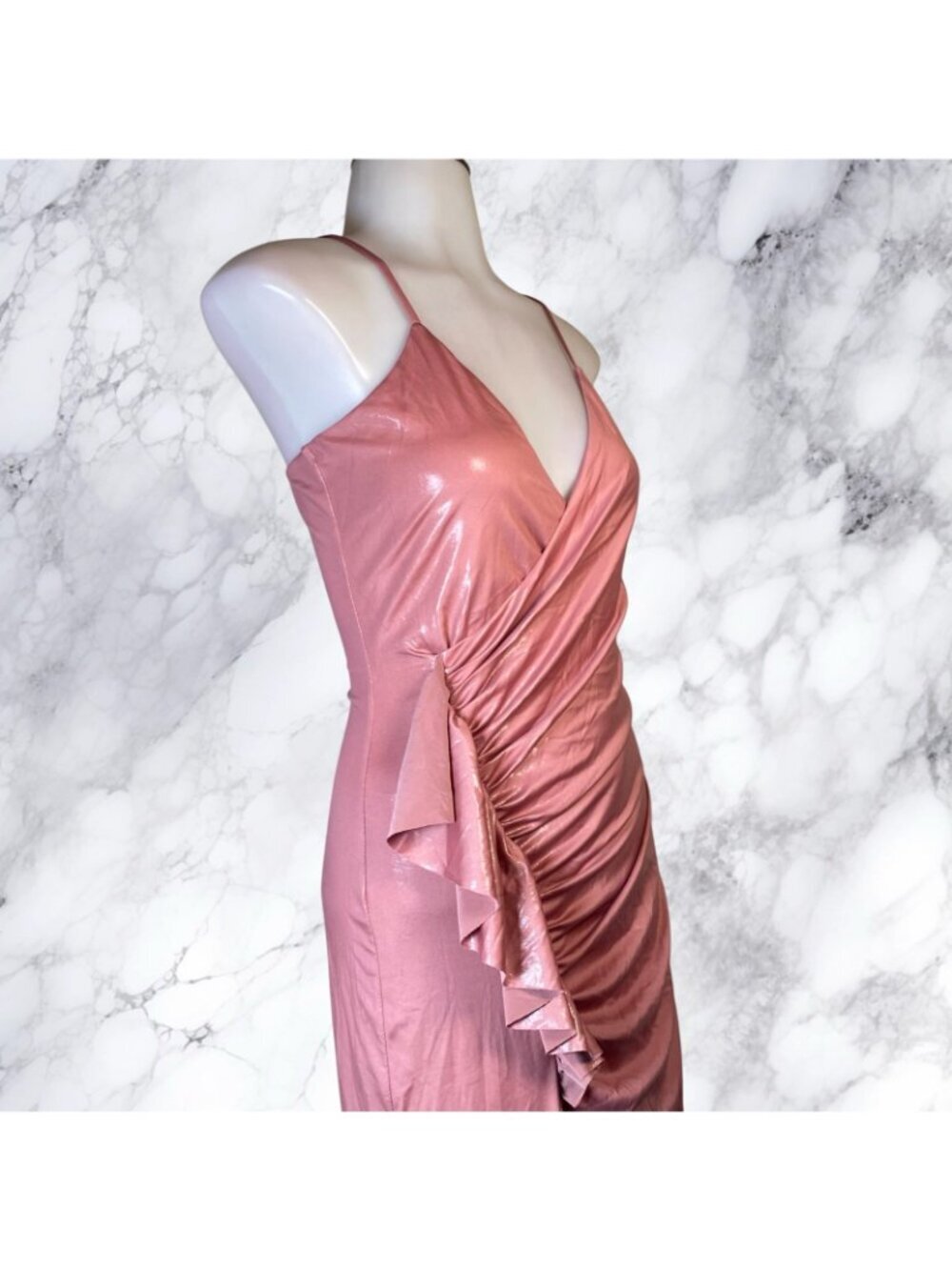 NBD Anjel Ruffle Maxi Dress in Blush Pink - Picture 9 of 12